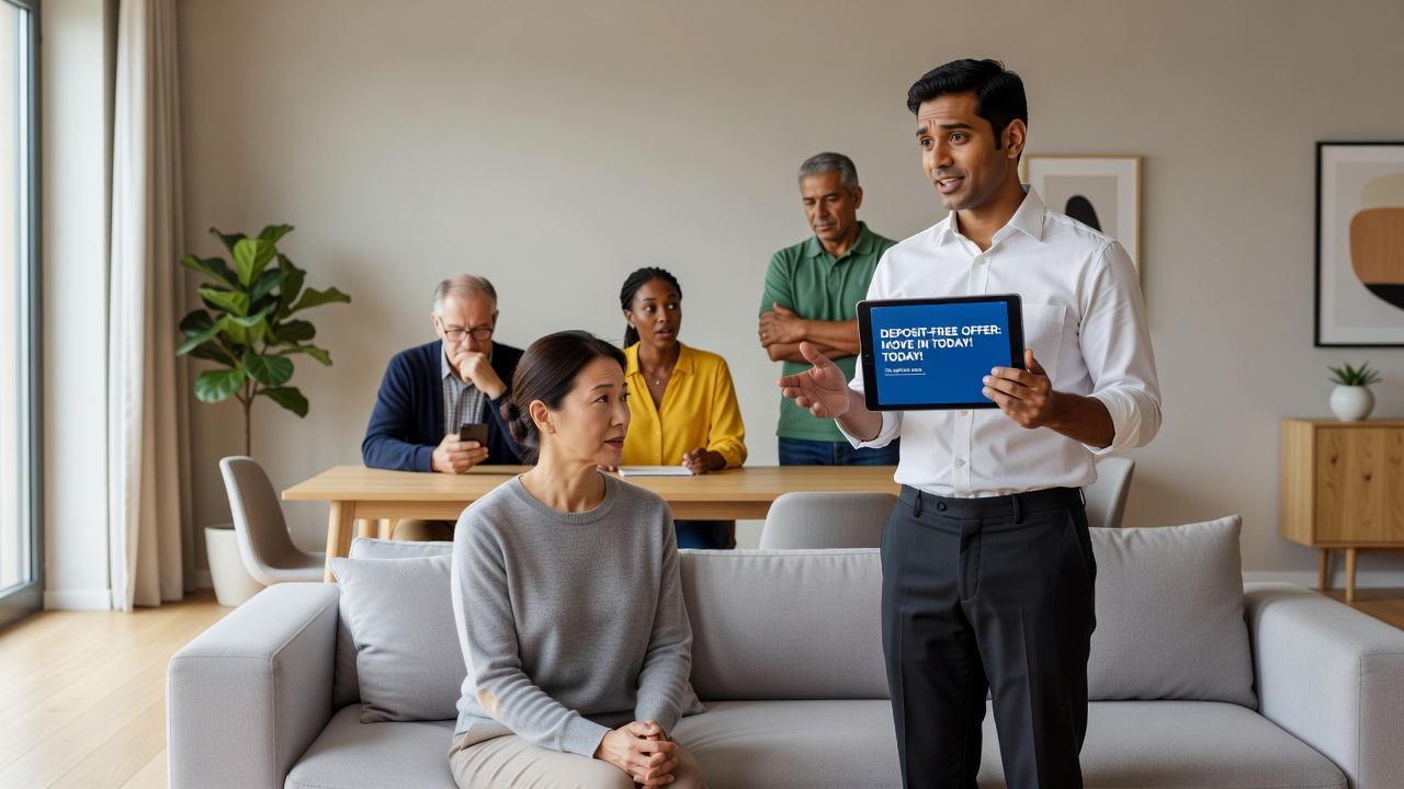Multigenerational family reviewing household schedules together at a kitchen table